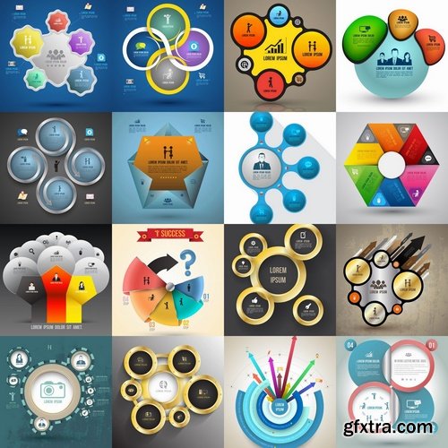 Collection elements of infographics vector image #16-25 Eps