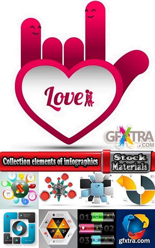 Collection elements of infographics vector image #16-25 Eps