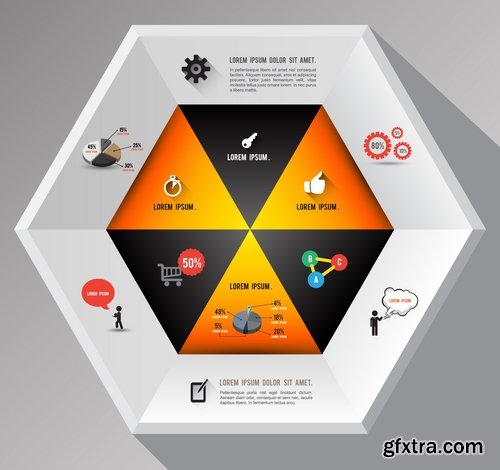 Collection elements of infographics vector image #16-25 Eps