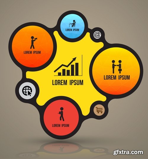 Collection elements of infographics vector image #16-25 Eps