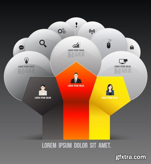 Collection elements of infographics vector image #16-25 Eps