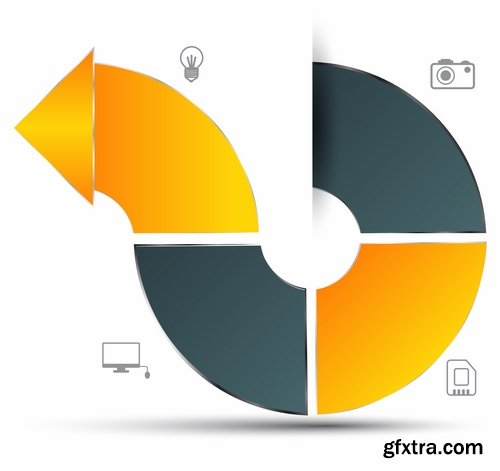 Collection elements of infographics vector image #16-25 Eps