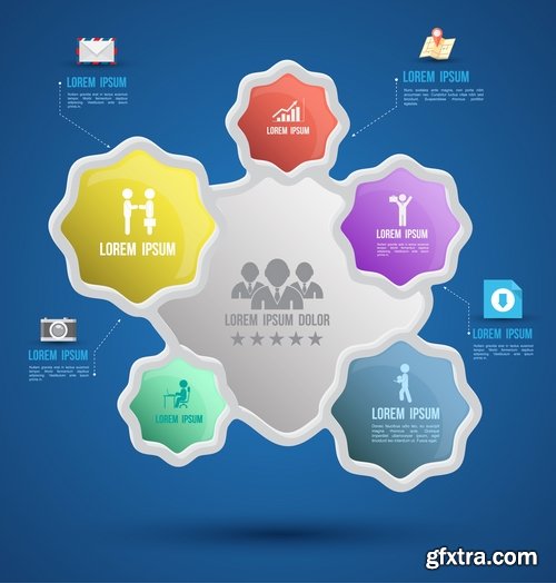 Collection elements of infographics vector image #16-25 Eps