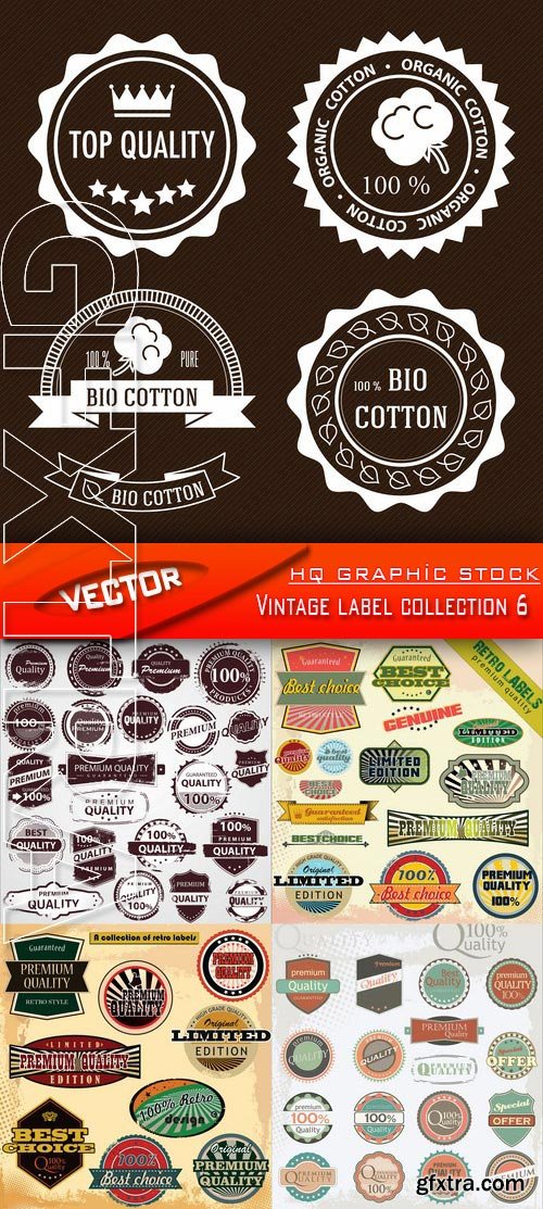 Stock Vector - Vintage label collection 6