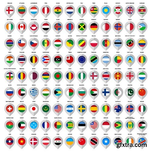 Stock Vectors - Large collection of flags, 25xEPS