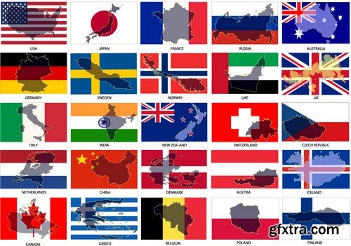 Stock Vectors - Large collection of flags, 25xEPS