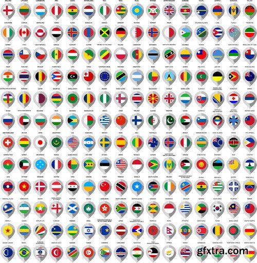 Stock Vectors - Large collection of flags, 25xEPS