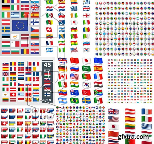 Stock Vectors - Large collection of flags, 25xEPS