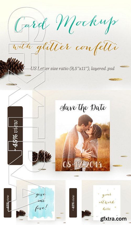 CM - Card Mockup with Glitter Confetti