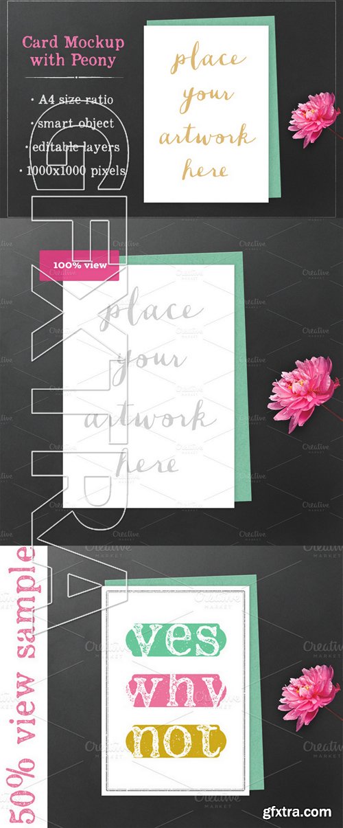 CM - Card Mockup with Peony