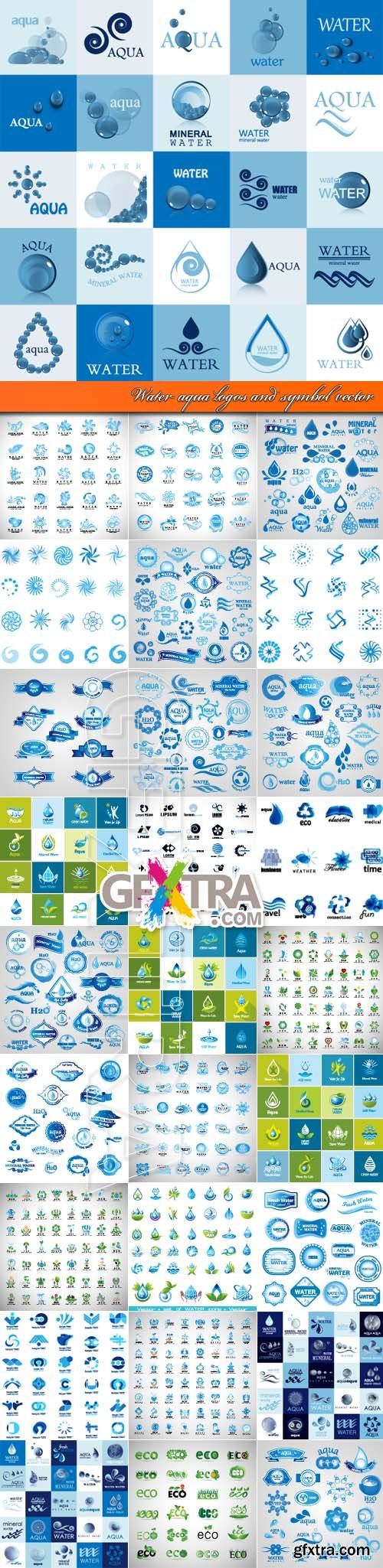 Water aqua logos and symbol vector