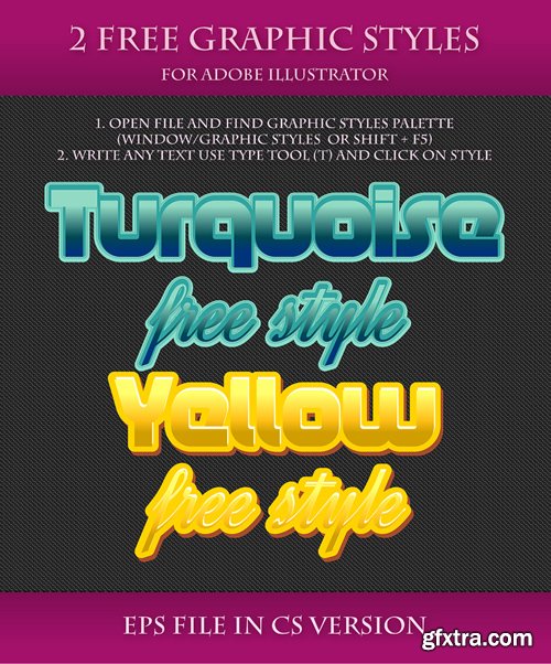Turquoise & Yellow Styles for Adobe Illustrator