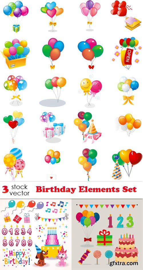 Vectors - Birthday Elements Set