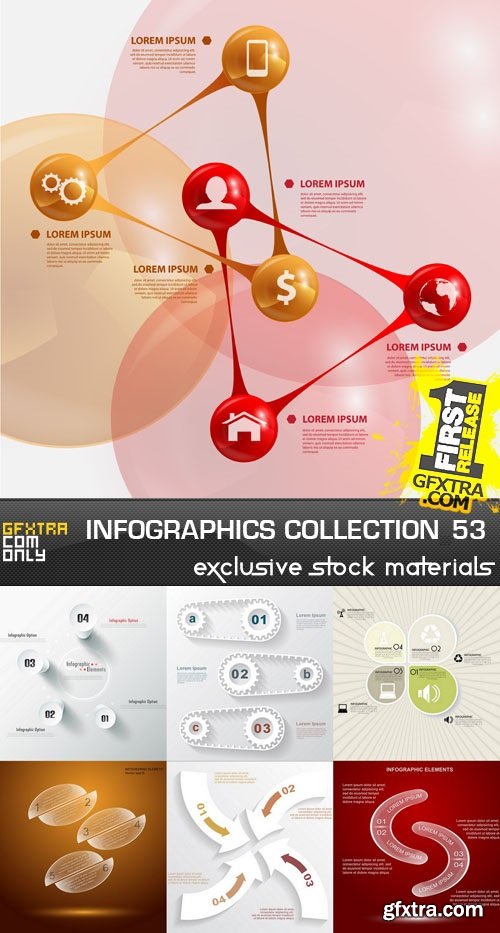 Collection of Infographics Vol.53, 25xEPS