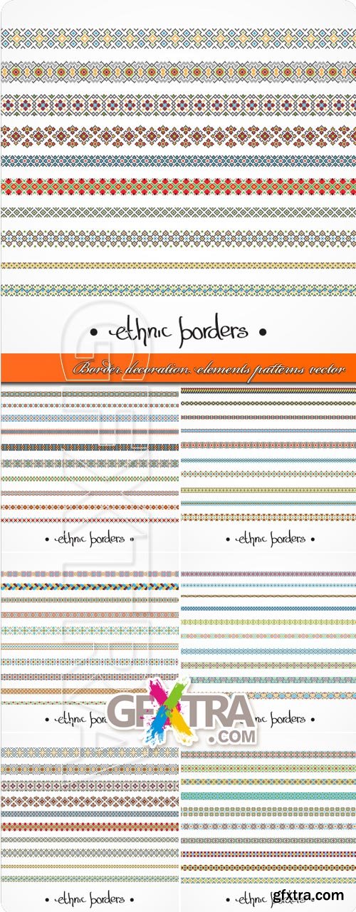 Border decoration elements patterns vector