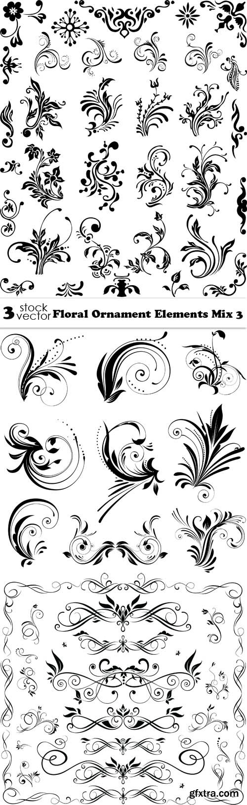 Vectors - Floral Ornament Elements Mix 3