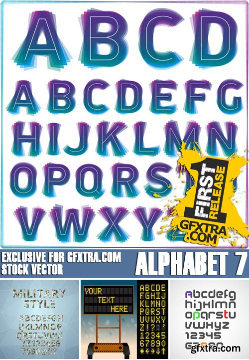 Stock Vectors - Alphabet 7, 25xEPS