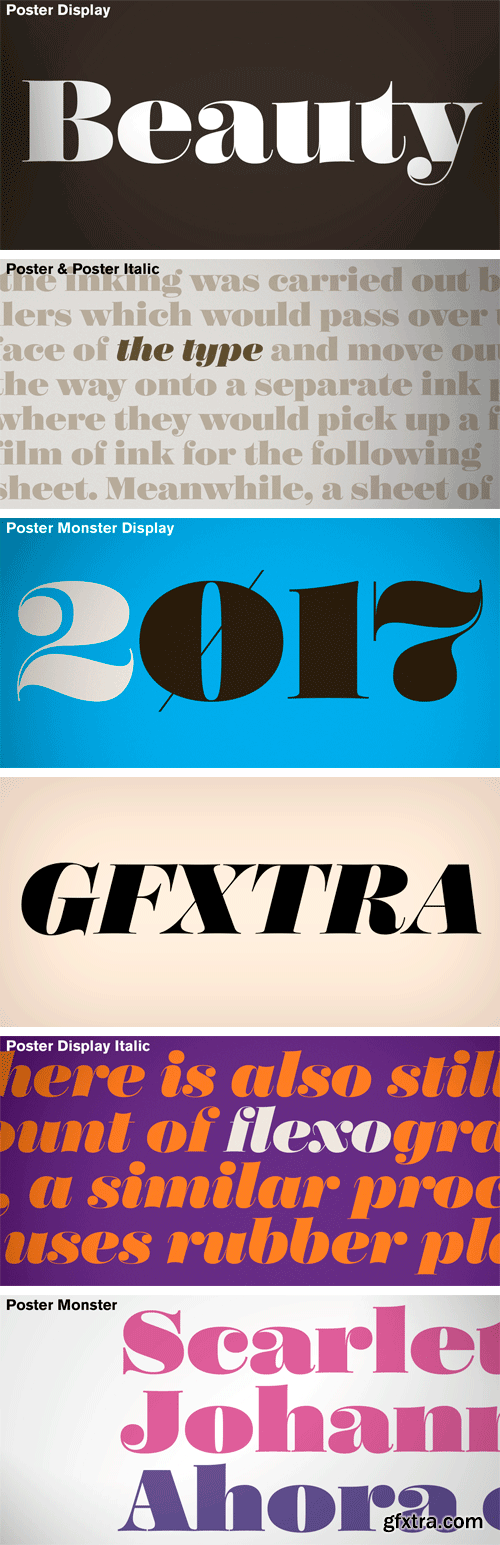 Poster Font Family - 8 Fonts $416