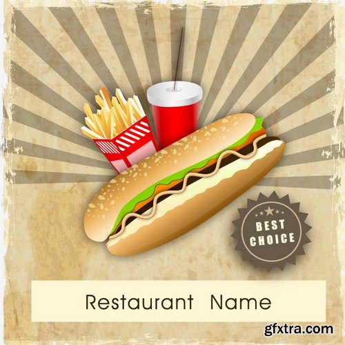 Stock Vectors - Fast Food 6, 25xEPS