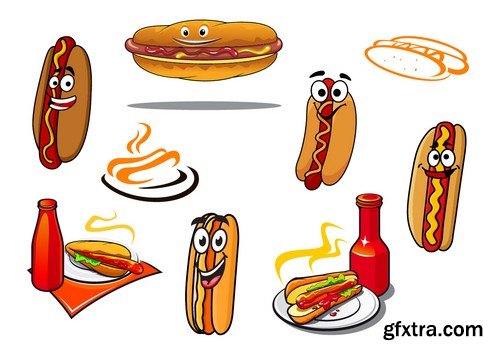 Stock Vectors - Fast Food 6, 25xEPS