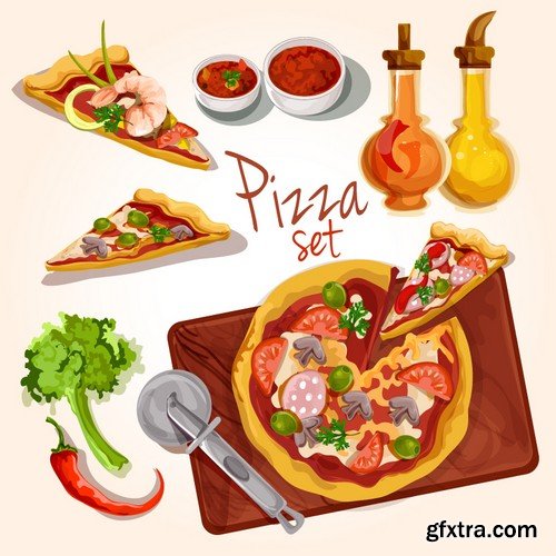 Stock Vectors - Fast Food 6, 25xEPS