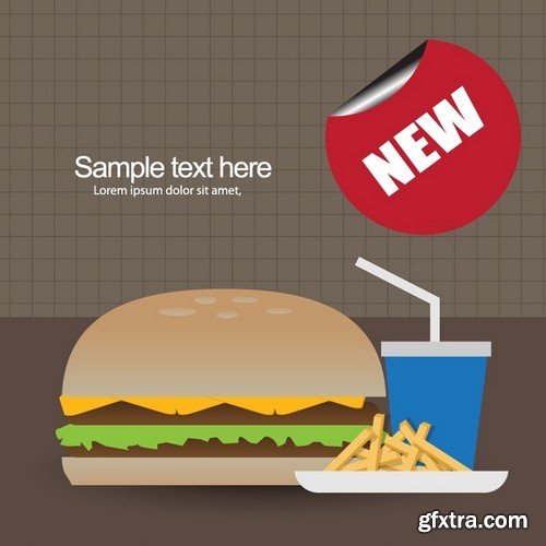 Stock Vectors - Fast Food 6, 25xEPS