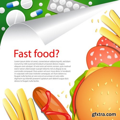 Stock Vectors - Fast Food 6, 25xEPS