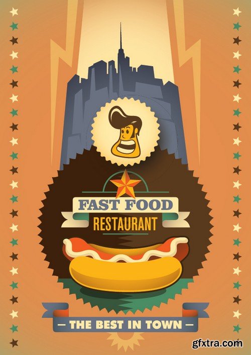 Stock Vectors - Fast Food 6, 25xEPS