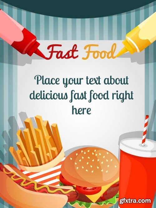 Stock Vectors - Fast Food 6, 25xEPS