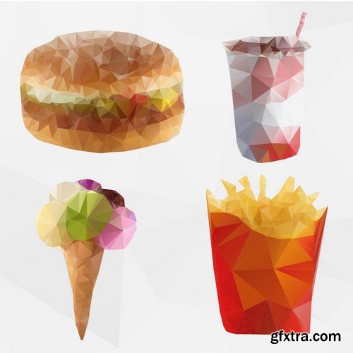 Stock Vectors - Fast Food 6, 25xEPS