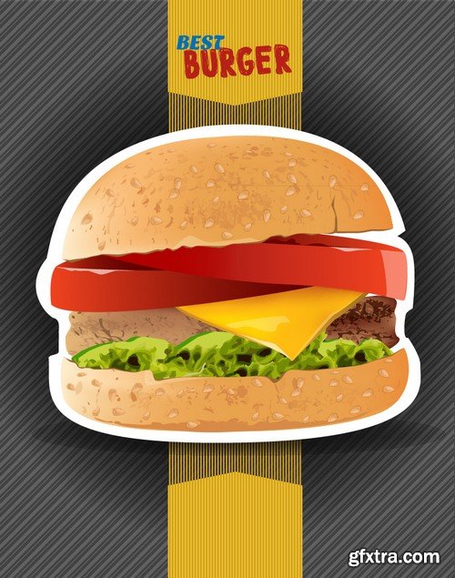 Stock Vectors - Fast Food 6, 25xEPS