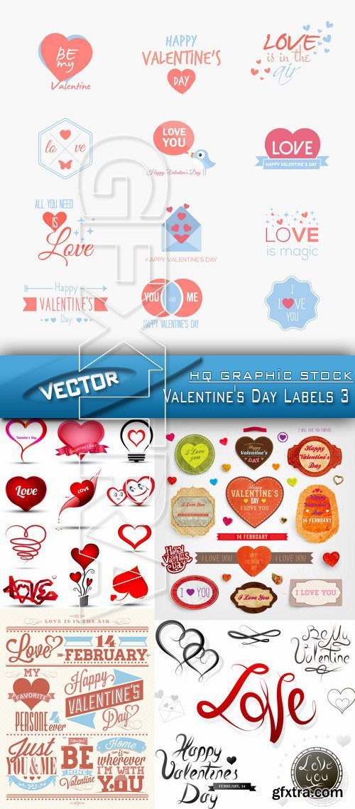 Stock Vector - Valentine's Day Labels 3