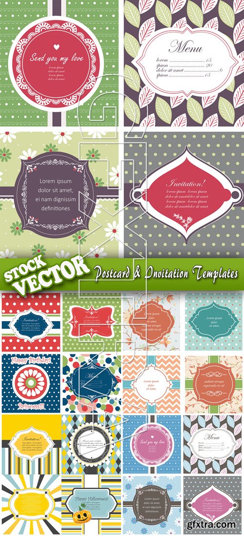 Stock Vector - Postcard & Invitation Templates
