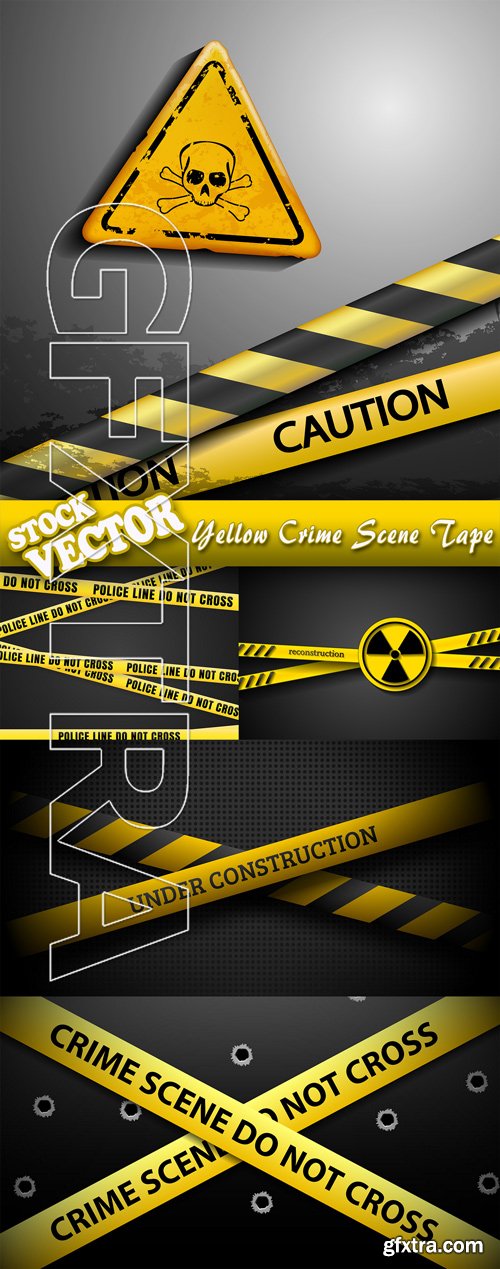 Stock Vector - Yellow Crime Scene Tape