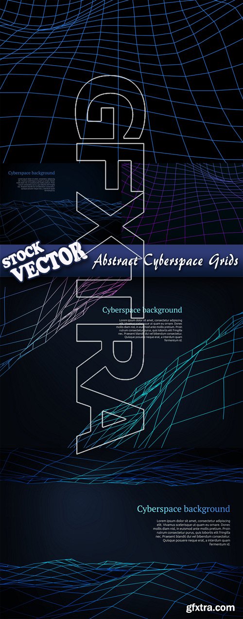 Stock Vector - Abstract Cyberspace Grids