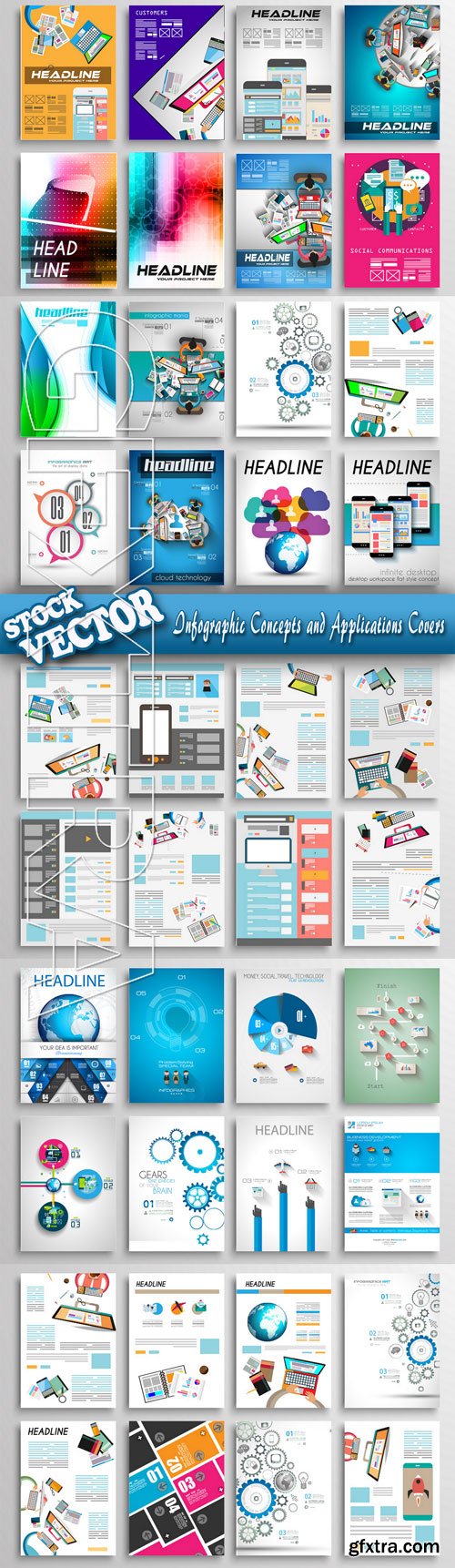 Stock Vector - Infographic Concepts and Applications Covers