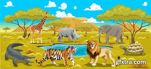 Animals and landscapes for children's books,25 x EPS