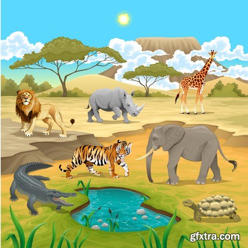 Animals and landscapes for children's books,25 x EPS