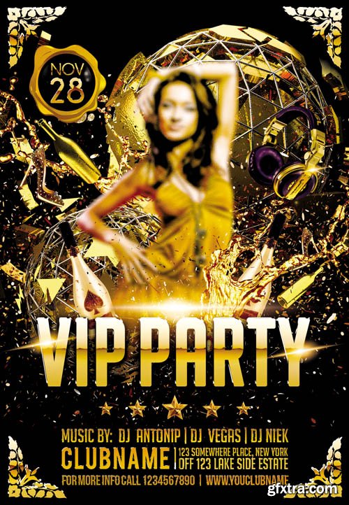 VIP Party Club Flyer PSD Template