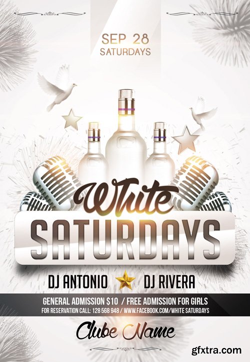 White Saturdays Flyer PSD Template