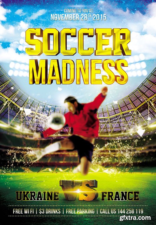 Soccer Madness Club Flyer PSD Template