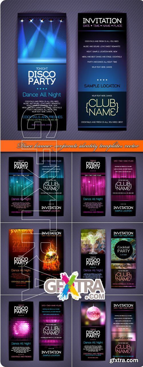 Disco banner corporate identity templates vector