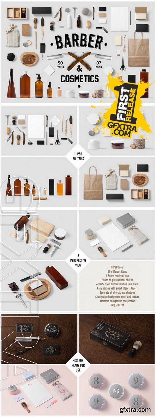 Barber & Cosmetics Branding Mock-Up - CM 151501