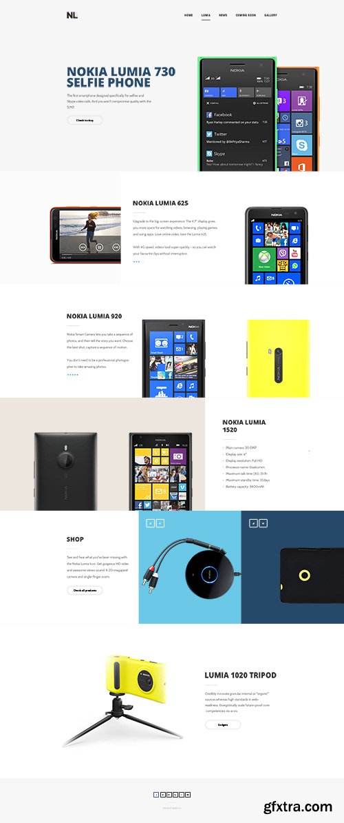 PSD Web Template - Nokia Lumia 730 Selfie Phone