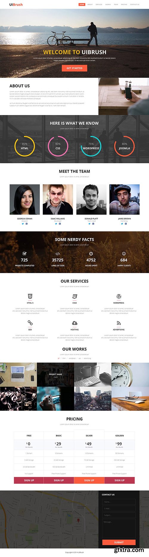 PSD Web Template - UIBrush Personal and Commercial Projects - One Page Theme