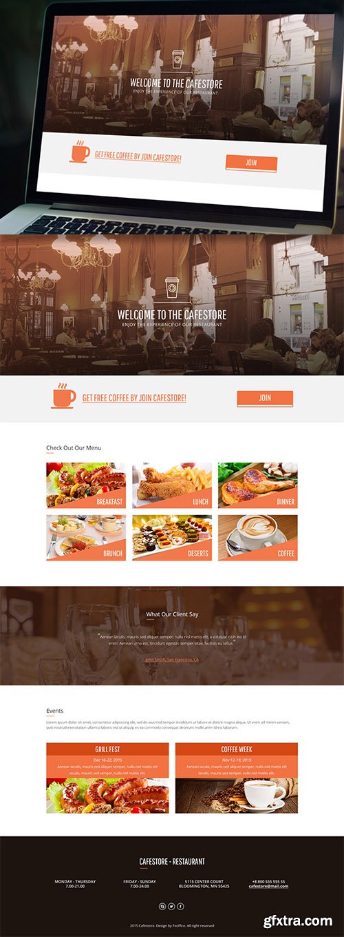 PSD Web Template - Cafestore - Creative Food Web Theme