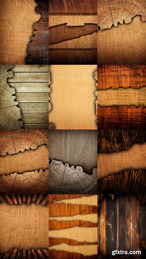 Cracked Wood Board Textures 15xJPG