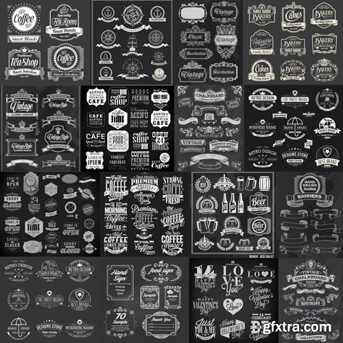 Different Labels &amp; Stickers #11 - 25 Vector