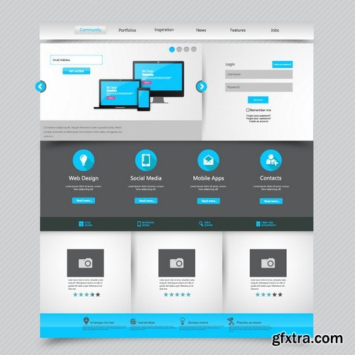 Stock Vectors - Website template 21, 25xEPS