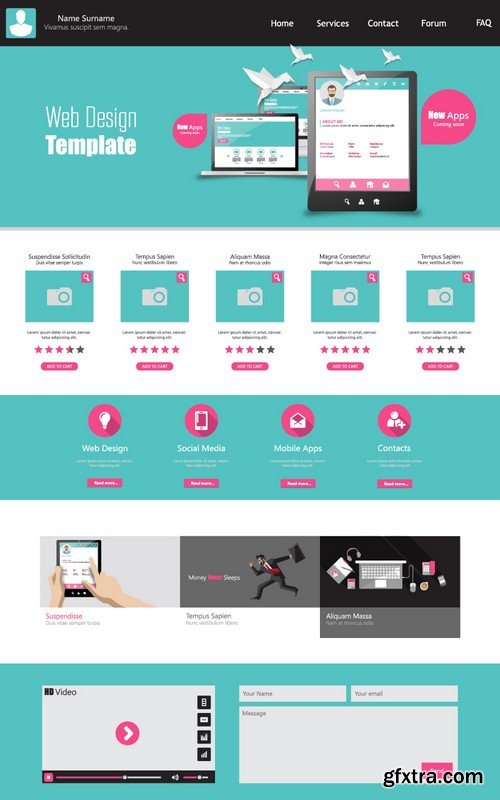 Stock Vectors - Website template 21, 25xEPS